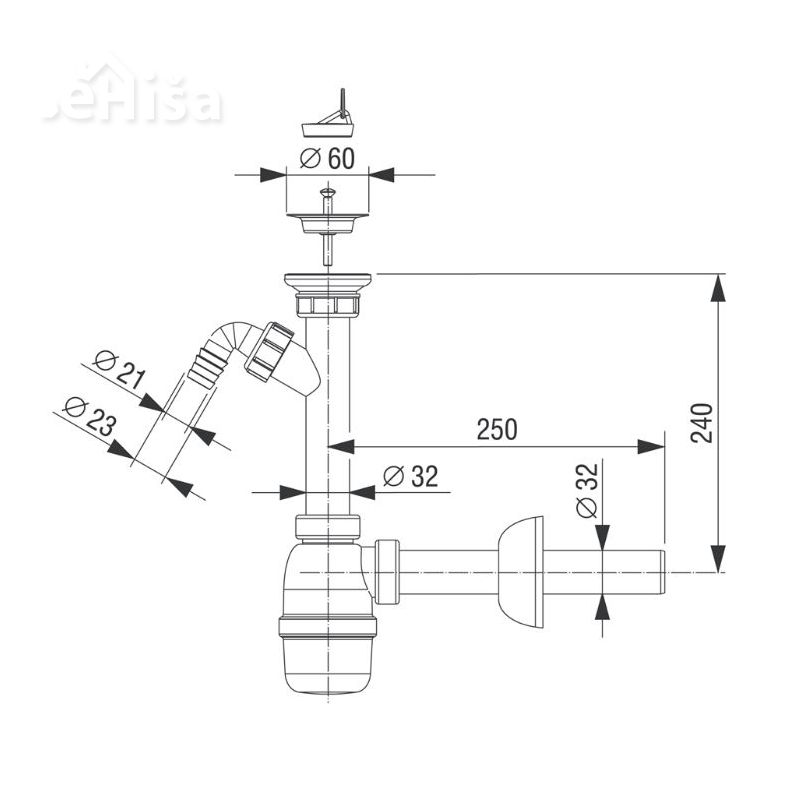 Sifon za umivalnik LIV 195607
