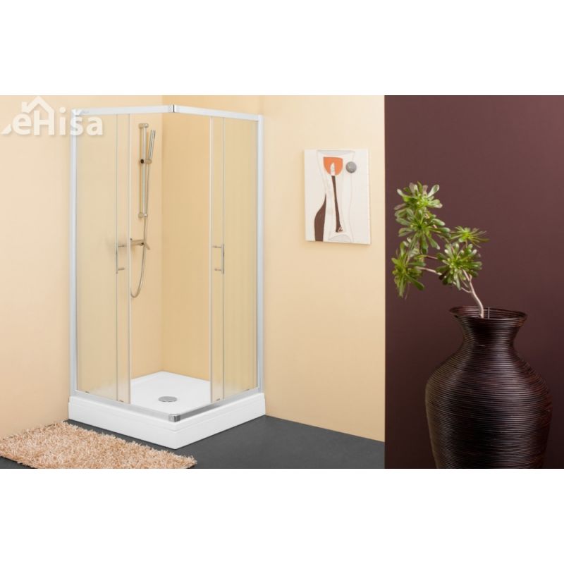 Tuš kabina SQ-line TKK 90x100 silver profil kaljeno chinchila steklo KOLPA-SAN 511380
