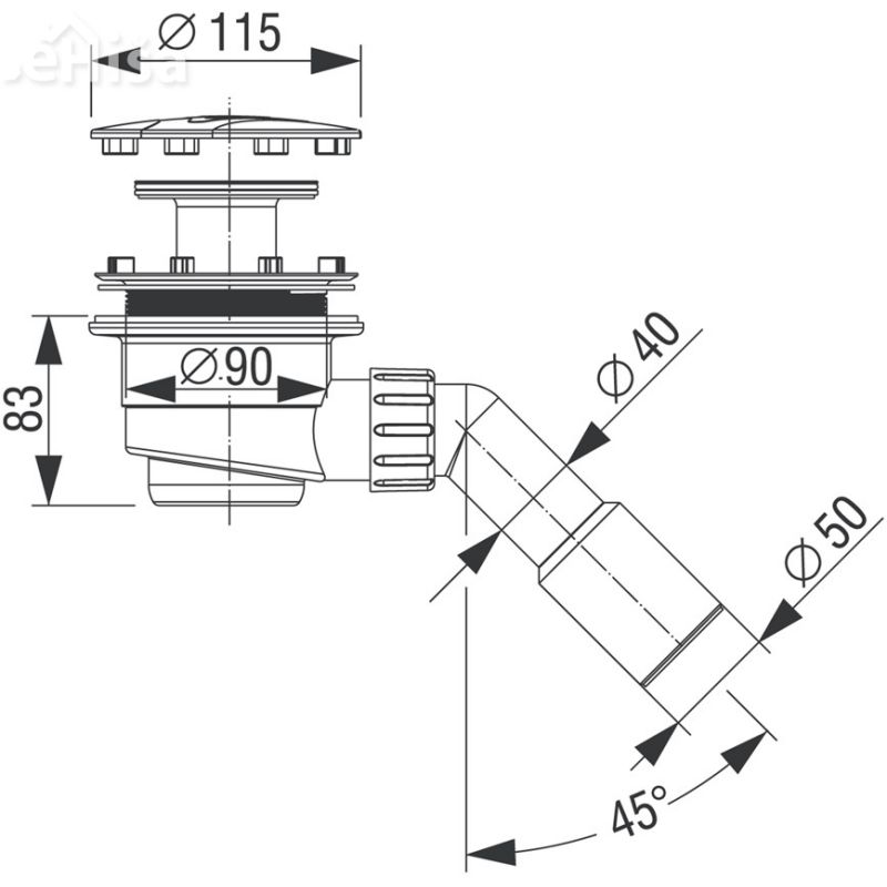 Sifon fi 90 za tuš kad KOLPA-SAN 925870