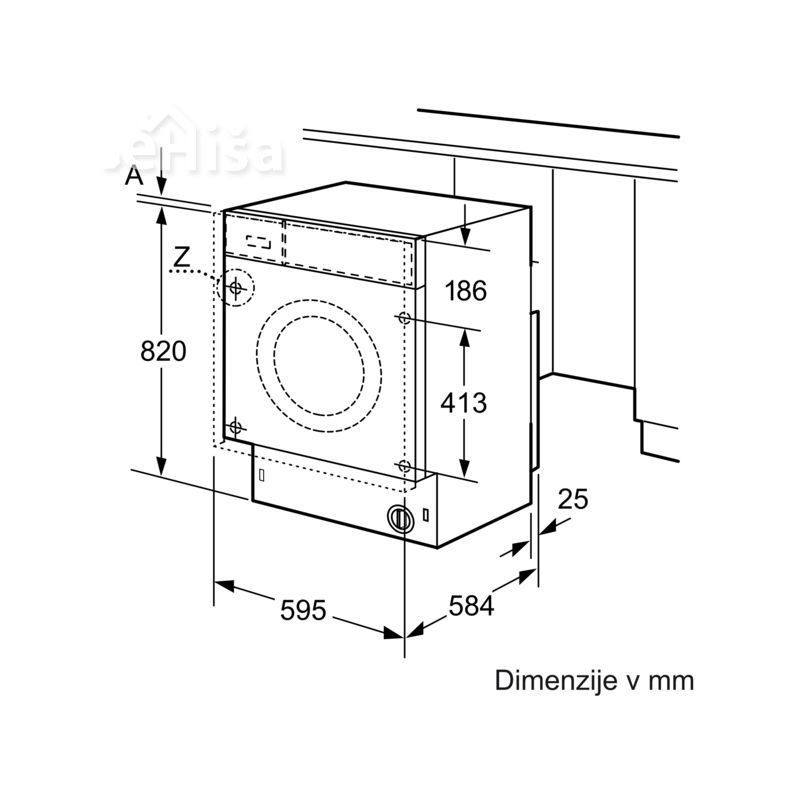 Pralno-sušilni stroj 7/4 kg BOSCH WKD28543EU
