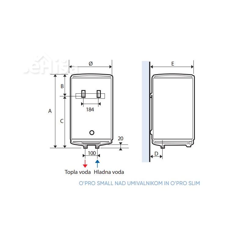 Grelnik vode O'PRO SLIM 30 L ATLANTIC 831042
