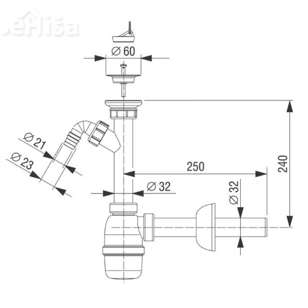 Sifon za umivalnik LIV 195607

