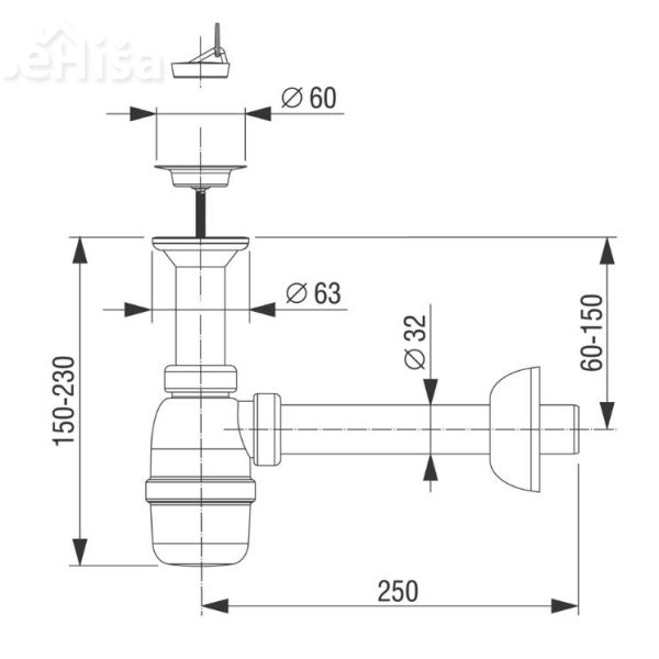 Sifon za umivalnik LIV 201647
