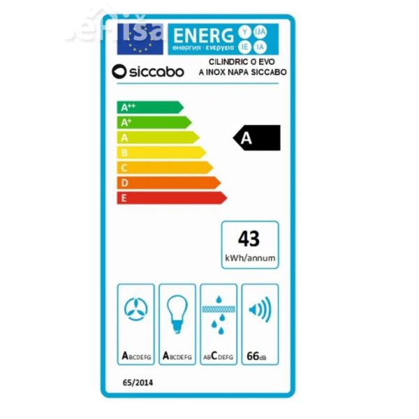 Otočna kuhinjska napa CILINDRIC O EVO A INOX SICCABO 235519
