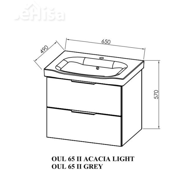 Omarica z umivalnikom-predali OUL 65 II Lana KOLPA-SAN
