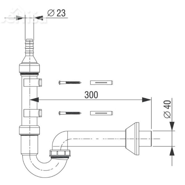 Nadometni sifon za pralni stroj LIV 196027
