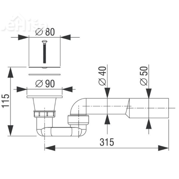 Sifon za tuš kad z rešetko LIV 196840

