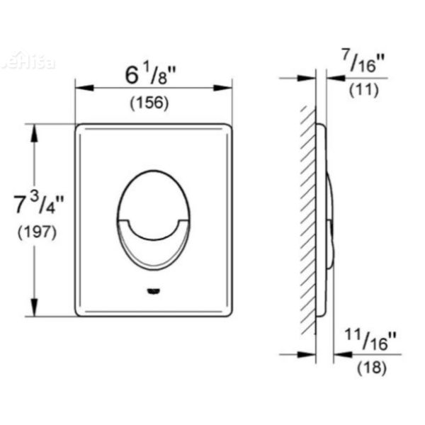 Aktivirna tipka za podometni splakovalnik Skate Air krom sij GROHE 38505000
