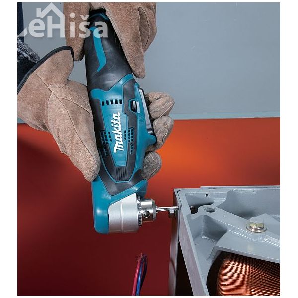 Akumulatorski kotni vrtalnik 10,8V z dvema baterijama in polnilcem v kovčku MAKITA DA330DWE
