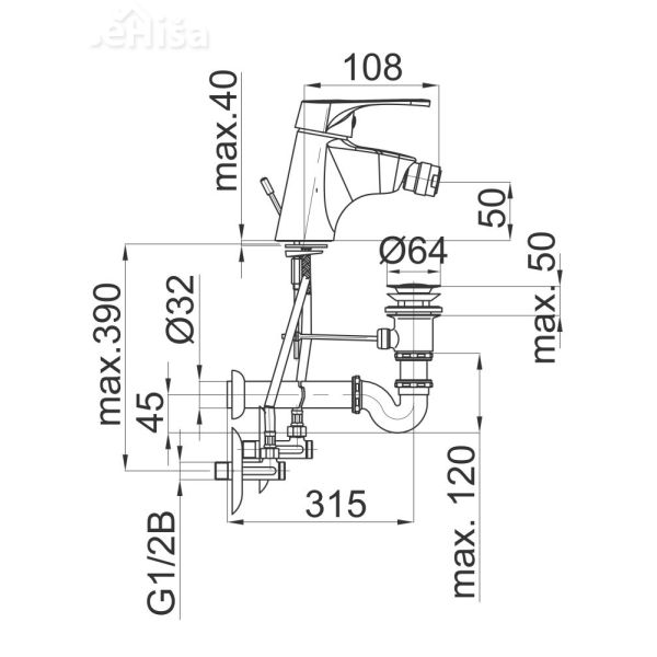 Armatura za bide Project m50 komplet UNITAS 00515
