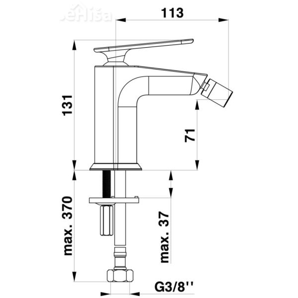 Armatura za bide ZEN u50B črna UNITAS 00530B
