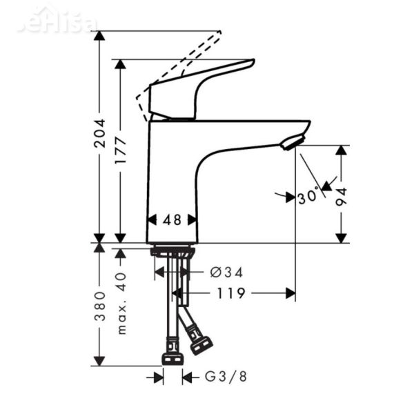 Armatura za umivalnik Focus 100 low flow HANSGROHE 31513000
