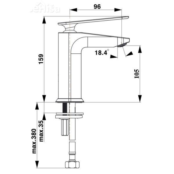 Armatura za umivalnik ZEN u10B črna UNITAS 00077B
