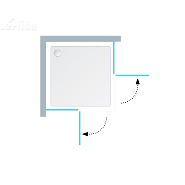 Kotna tuš kabina TKK 100/K-FROST Atlas 100 x 100 cm neprosojni pas KOLPA-SAN 560830
