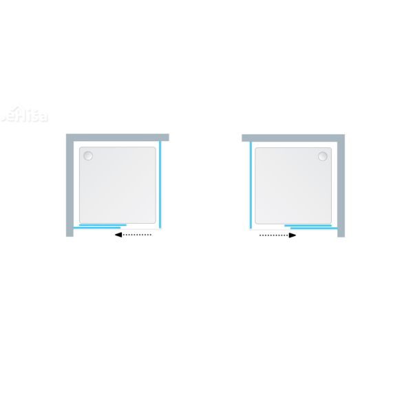 Tuš kabina kotna TK 140 x 90 cm Dorsa silver brill UNI KOLPA-SAN 514000
