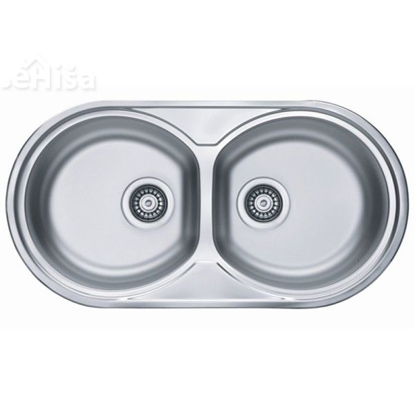 Dvojno ovalno kuhinjsko pomivalno korito FORM 50 inox 832x437 mm ALVEUS 1060039
