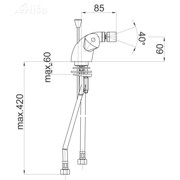 Dvoročna armatura za bide Classic c50 samo armatura UNITAS 05554
