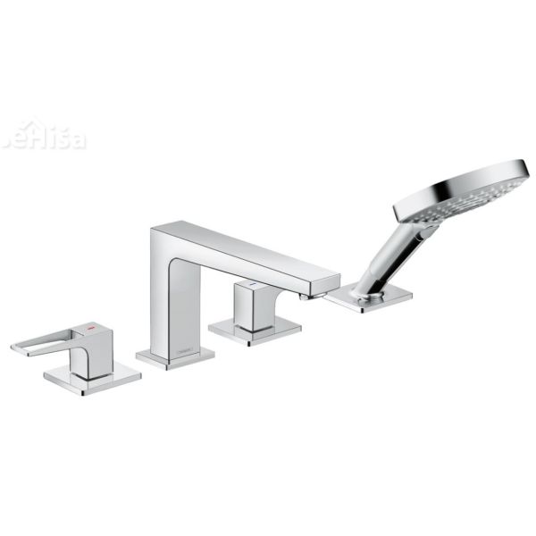 Dvoročna armatura za kopalno kad 4 luknje Metropol krom HANSGROHE 74552000
