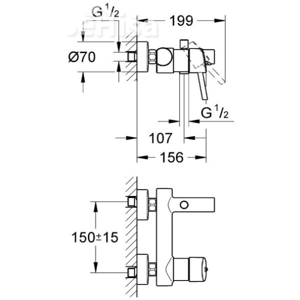 Enoročna armatura stenska za kopalno kad Concetto GROHE 32211001
