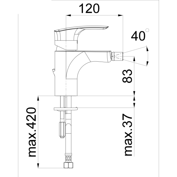 Enoročna armatura za bide Elite e50B UNITAS 00588B
