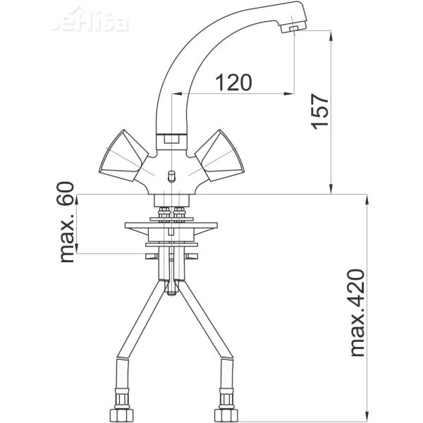 Enoročna armatura za umivalnik Classic c10 samo armatura UNITAS 05056

