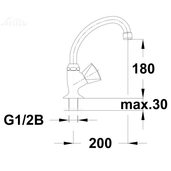 Enoročna armatura za umivalnik Classic c11 samo armatura UNITAS 10651
