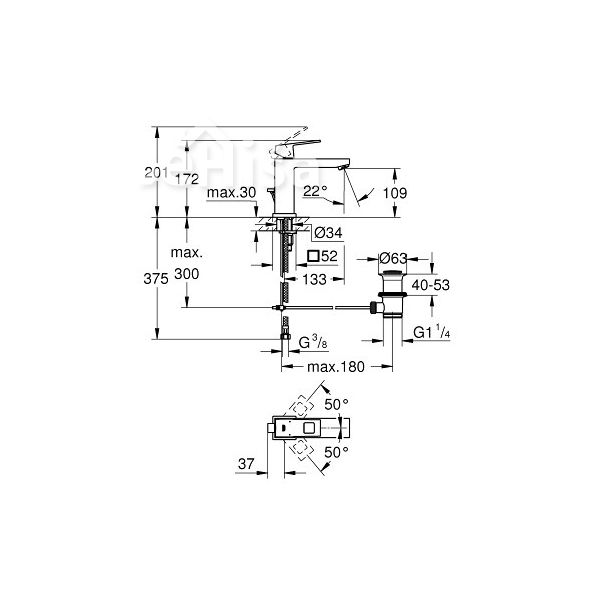Enoročna armatura za umivalnik Eurocube GROHE 23445000
