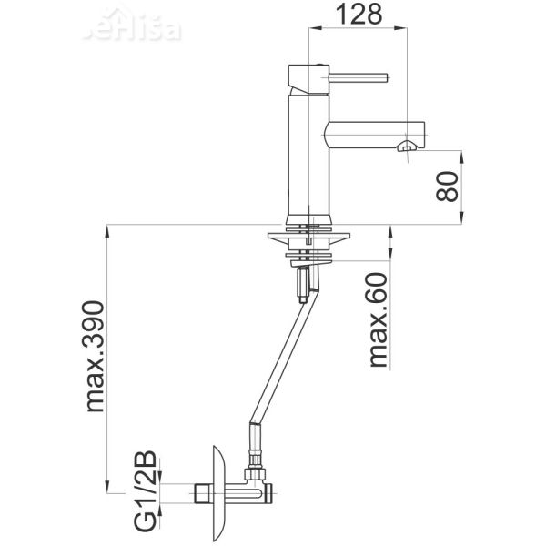 Enoročna armatura za umivalnik Fresh f10 z kotnimi ventili UNITAS 00040
