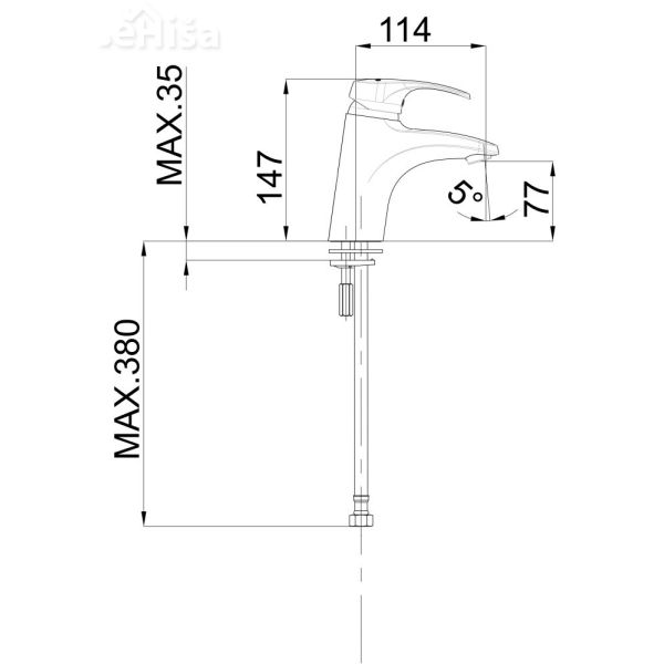 Enoročna armatura za umivalnik Harmony h10 samo armatura UNITAS 00093

