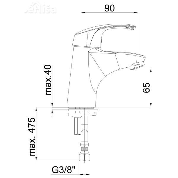 Enoročna armatura za umivalnik Project m10 samo armatura UNITAS 00026
