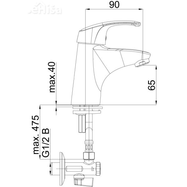 Enoročna armatura za umivalnik Project m10 z kotnimi ventili UNITAS 00025
