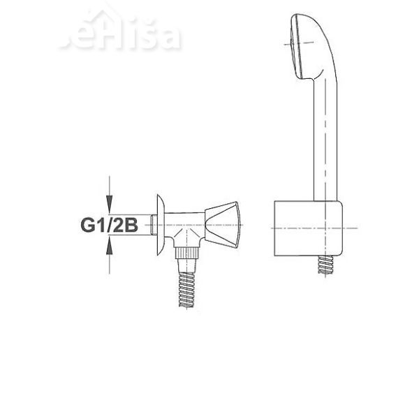 Enoročna stenska armatura za tuš kad Classic c43 z tuš ročko UNITAS 10451
