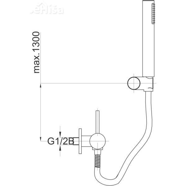 Enoročna stenska armatura za tuš kad Fresh f40 z tuš ročko UNITAS 00438
