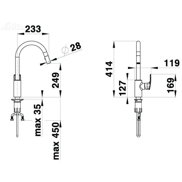 Izvlečna enoročna kuhinjska armatura Fresh e22 UNITAS
