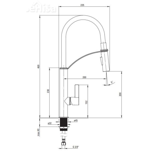 Izvlečna kuhinjska armatura GERBERA krom-bela DEANTE BGB W720
