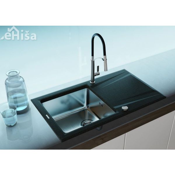 Izvlečna kuhinjska armatura GERBERA krom-črna DEANTE BGB B720
