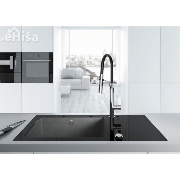 Izvlečna kuhinjska armatura GERBERA krom-črna DEANTE BGB B720
