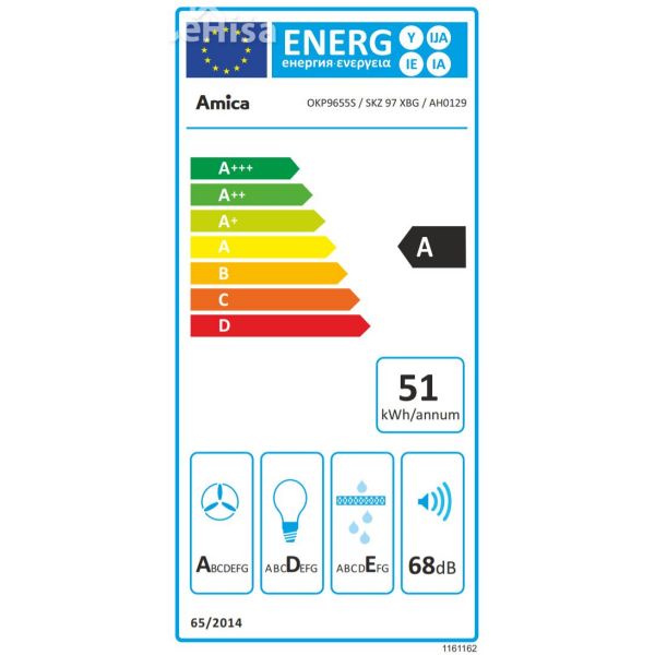 Kaminska stenska kuhinjska napa z senzorskim upravljanjem AMICA OKP9655S
