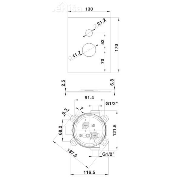 Komplet pokrivna plošča za kad in podometni del SQ krom UNITAS 00362
