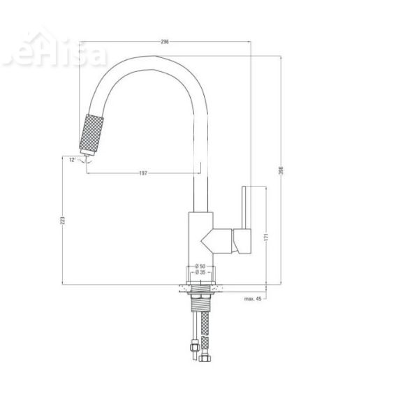 Kuhinjska armatura ASTER črna-baker DEANTE BCA B64M
