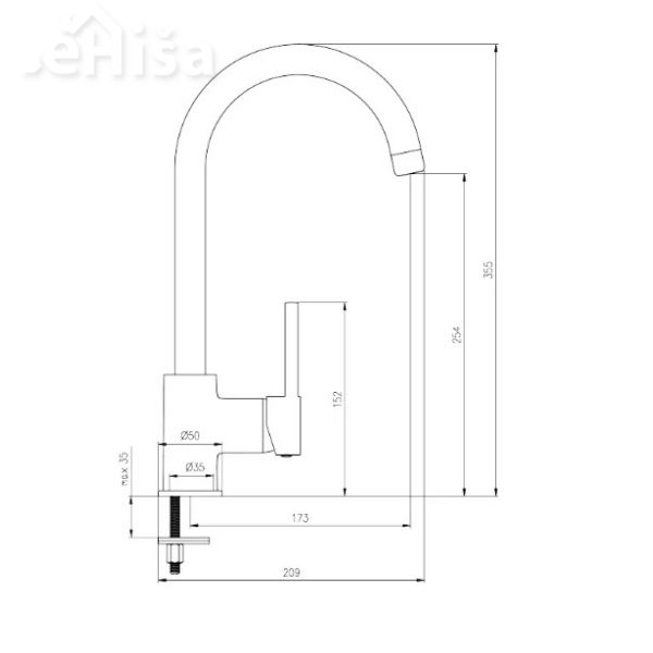 Kuhinjska armatura MILIN črna DEANTE BEU B62M
