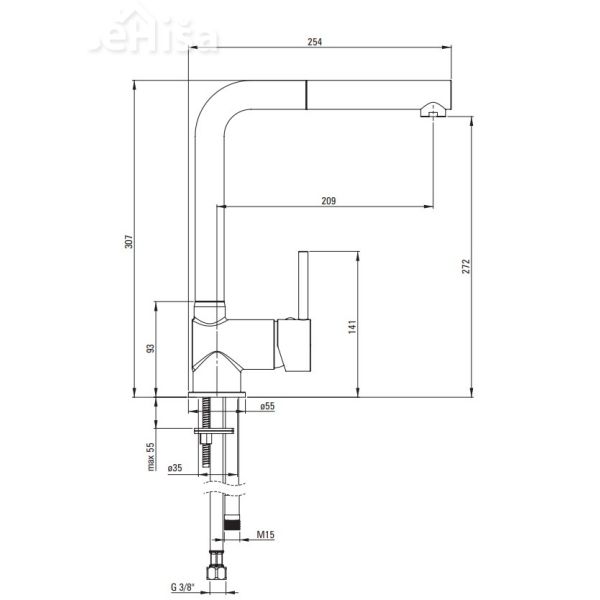 Kuhinjska izvlečna armatura ASTER črna DEANTE BCA N73M
