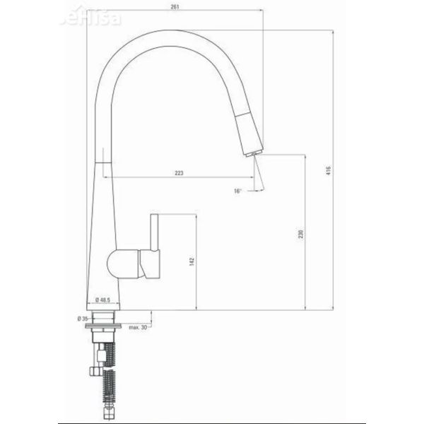 Kuhinjska izvlečna armatura ASTER krom-grafit DEANTE BCA 272M
