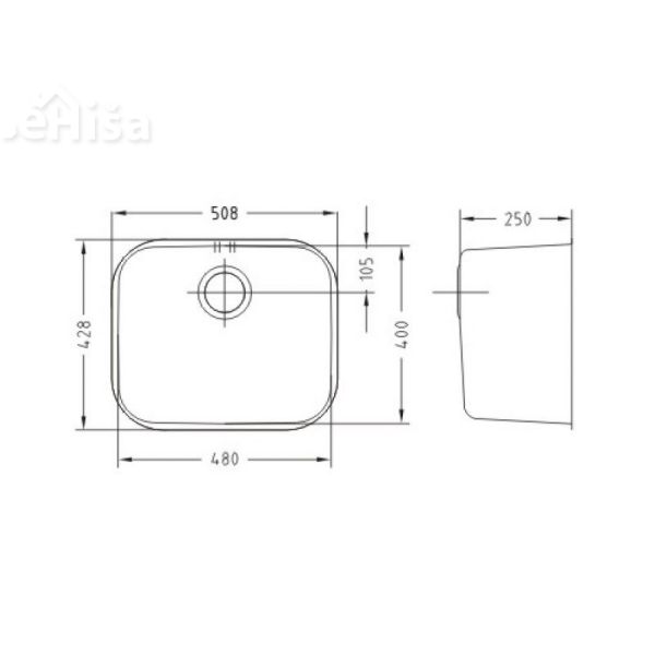 Kuhinjsko pomivalno korito VARIANT 10 inox 480x400 mm ALVEUS 1009252

