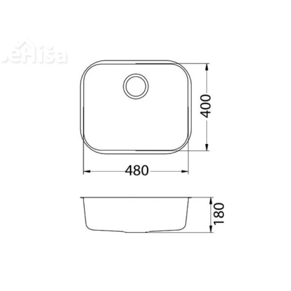 Kuhinjsko pomivalno korito VARIANT 10 inox 480x400 mm ALVEUS 1090271
