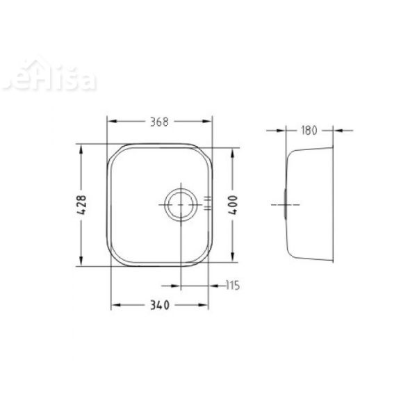 Kuhinjsko pomivalno korito VARIANT 40 inox 340x420 mm ALVEUS 1009392
