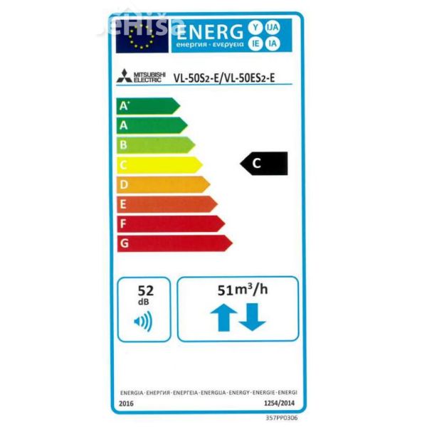 Lokalni rekuperator - prezračevalna naprava 50 m3 MITSUBISHI VL-50SR2-E
