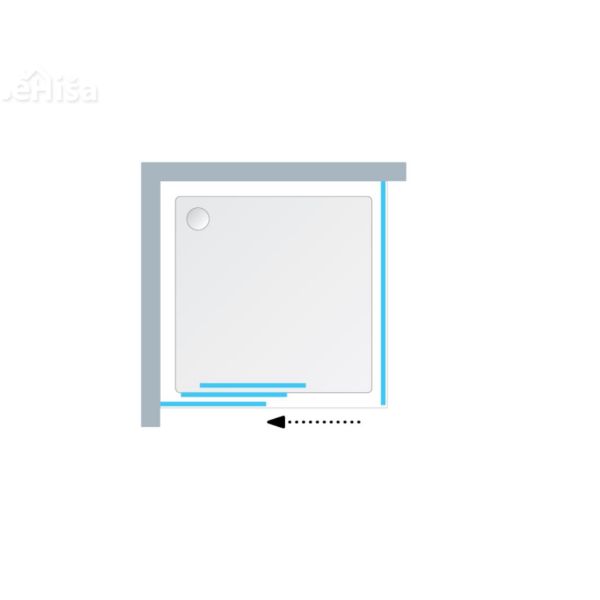 Tridelna tuš vrata TV3D/S 80/K Luna 100 cm kaljeno steklo z silver brill profili KOLPA-SAN 510670
