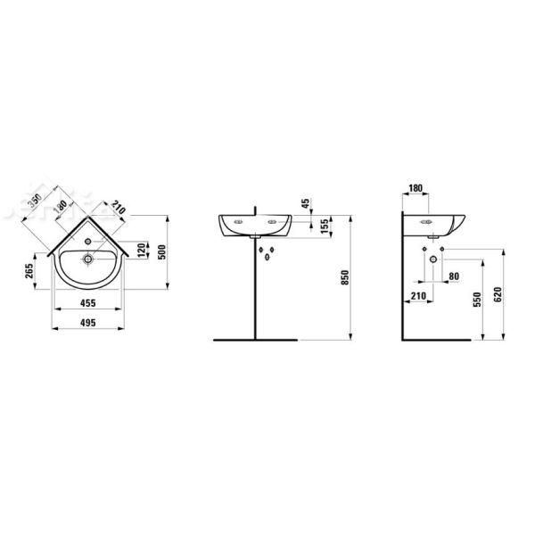 Majhen umivalnik PRO LAUFEN 816956
