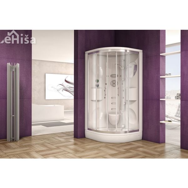 Masažna kabina s parno savno Melba M3 z radiom 100x100 cm KOLPA-SAN 995440
